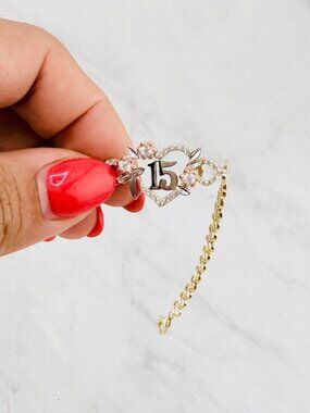 10K Gold Sweet 15 Bracelet – Quinceañera Jewelry heart